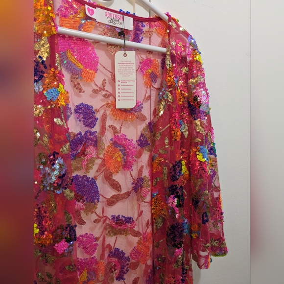 NWT SOUTHERN FRIED CHIKS SEQUIN DUSTER - Picture 8 of 14